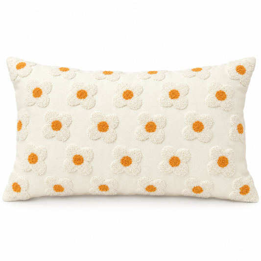 Bloom Haven embroidered floral pillow cover