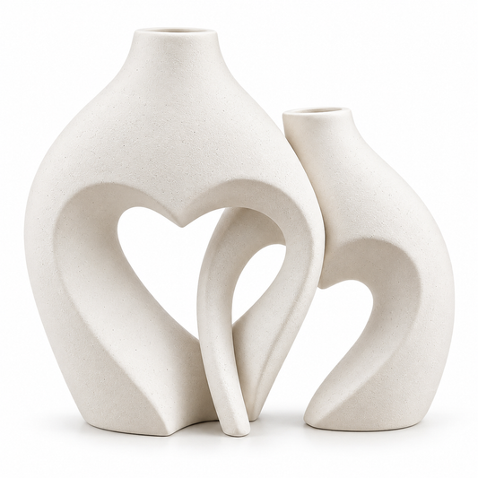 Embrace Heart ceramic vase set