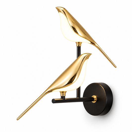 Gilded Perch gold bird wall sconce