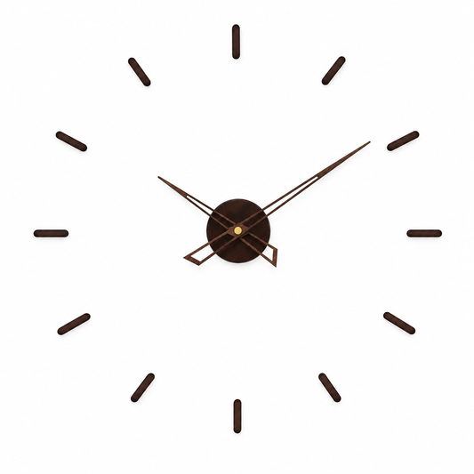 Orbis sculptural walnut wall clock